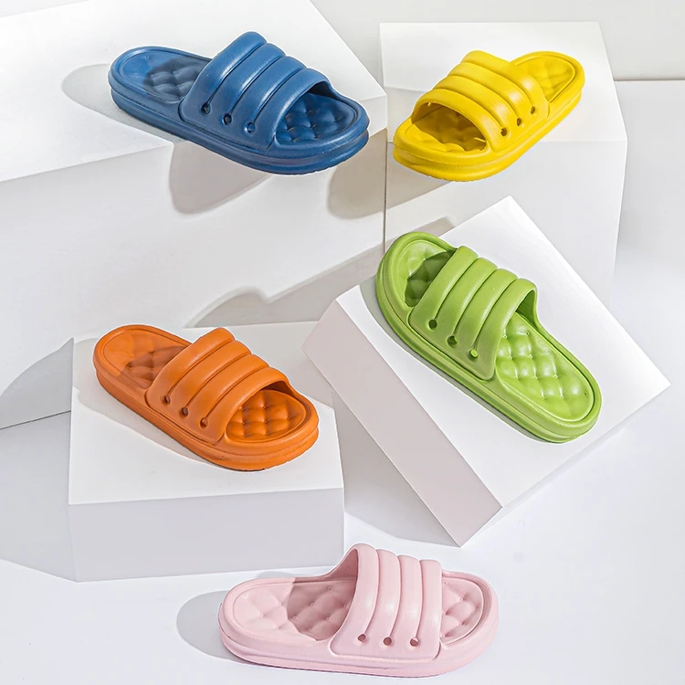 

Ladies Summer Shoes Thick Platform Slippers Indoor Bathroom Slipper Soft EVA Anti-slip Couples Home Floor Slippers, Picture showed