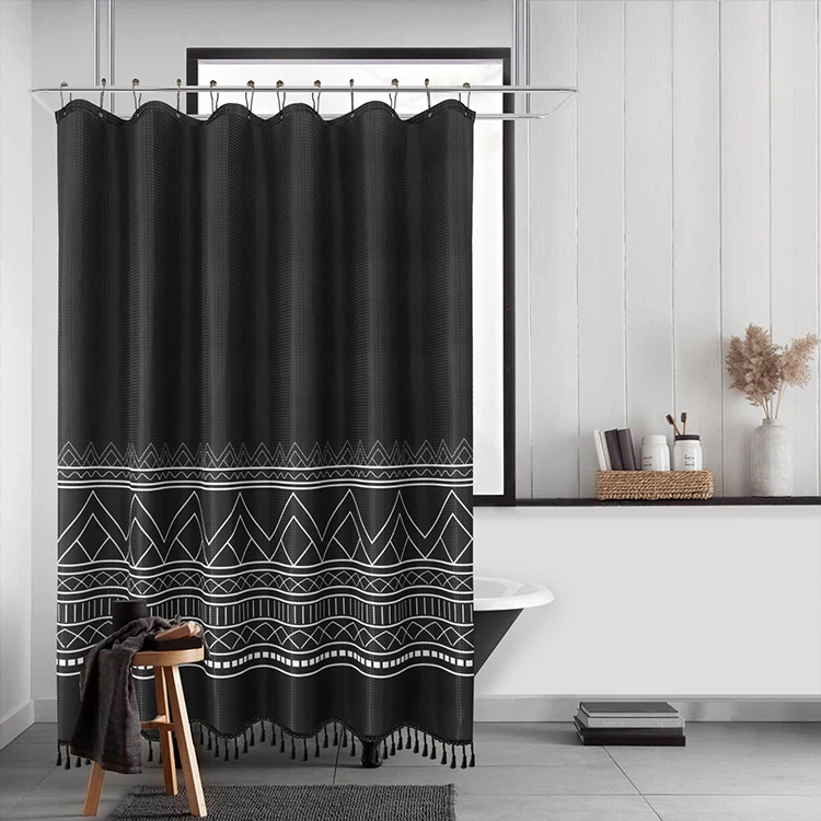 

Personalized latest design 72Wx72H inch Fabric Shower Curtain Decorative Curtains for Bathroom Hotel Quality, As color card