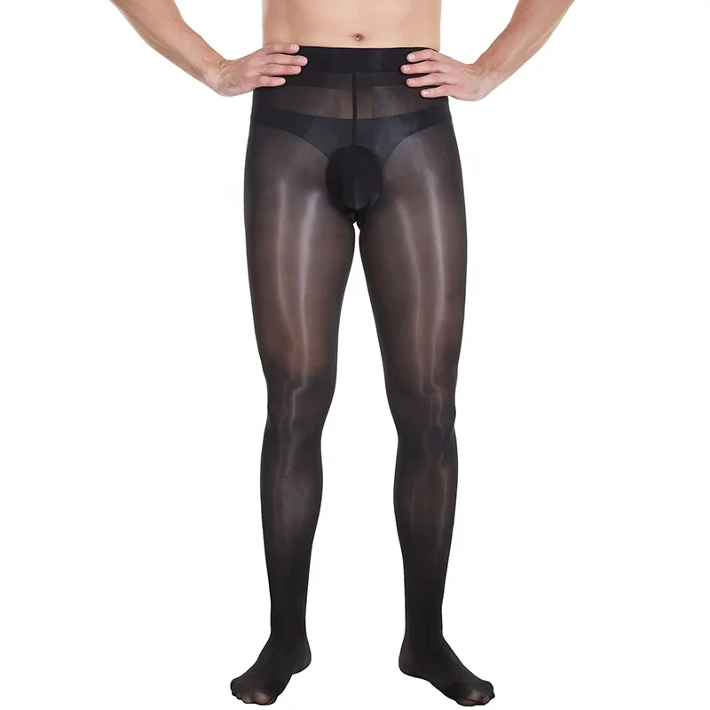 

oil shiny gay U bag erotic silk stockings socks pantyhose for men sexy