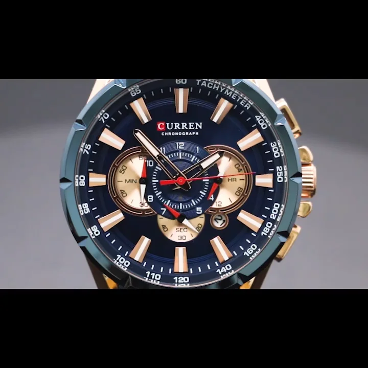 Curren 8363 - Orologio Da Polso Da Uomo, Con Tre Quadranti, Con Datario