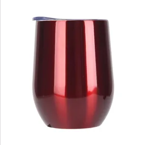 Image of 12 oz Insulated Stainless steel personalized rose gold wine tumbler
