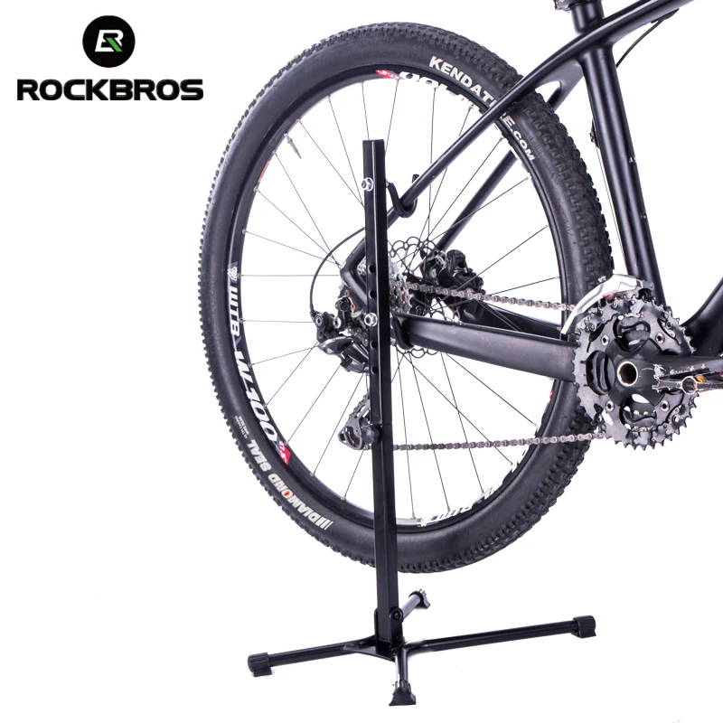 

ROCKBROS Bicycle Support Aluminum Alloy Height Adjustable Removable Foldable Road Bike Parking Support Bike Repair Stand, Black