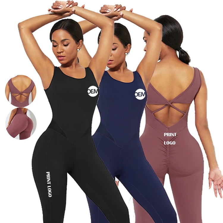 

Custom Logo Service Gym Set Bodysuit Women Gym Wear Fitness Workout Sets
