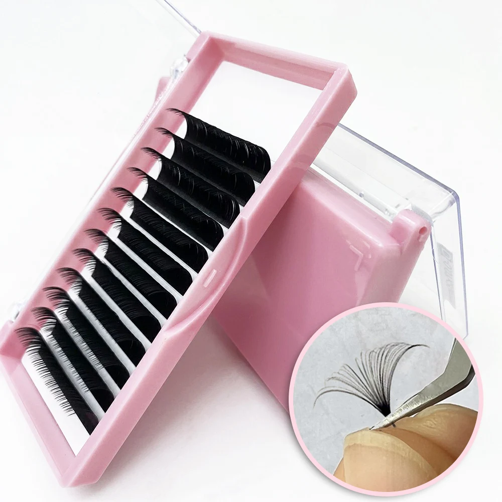 

Automatic cashmere Flower Lashes Self Fanning Fast Auto Lashes Easy Fans Eyelash Extension Blooming Lash Tray, Black