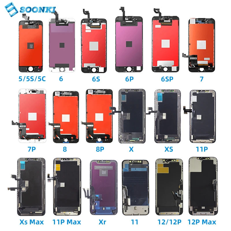 

Cheap phone spare parts mobile display for iPhone 5 6 6s 6plus 6splus 7 8plus X XS max 12 11pro max lcd touch screen digitizer