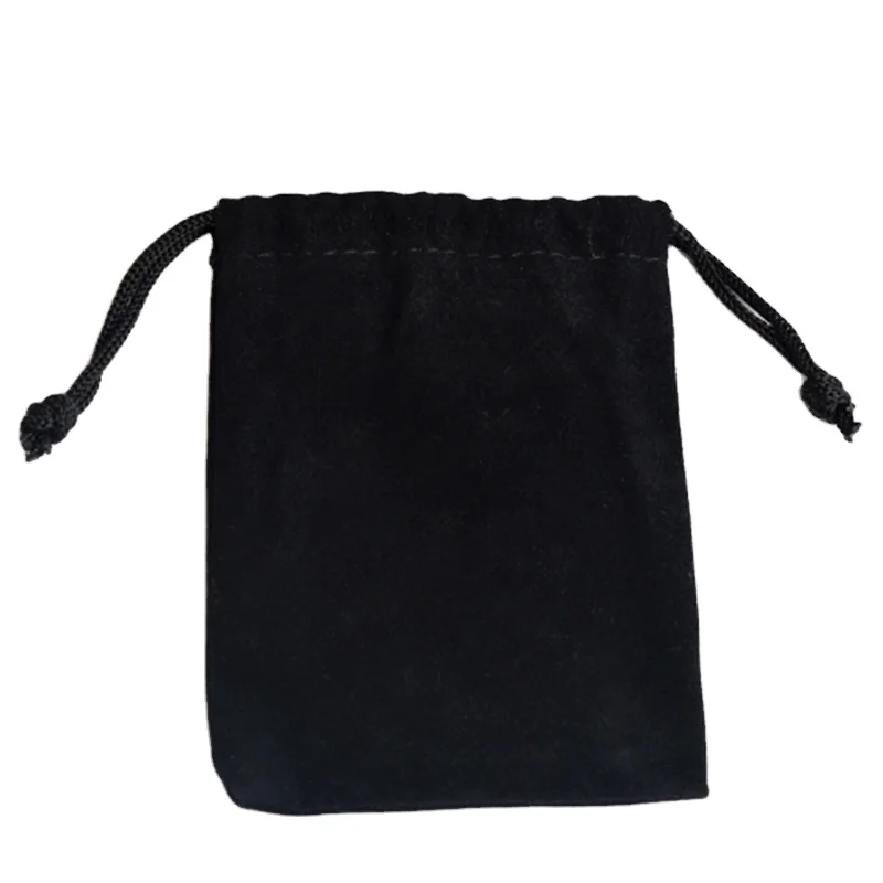 

PUJIMAX wholesale velvet fabric storage bag  bags for data cable/earphone/travel charger/U disk/keys, Black