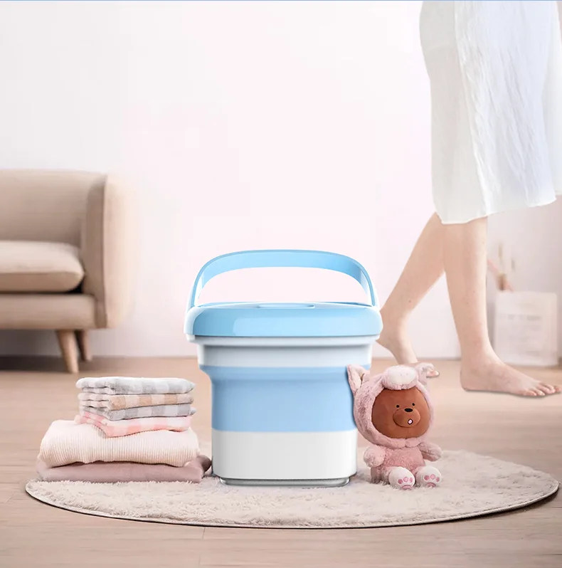 

outside foldable silicone electric mini portable Automatic washing machine for traveling