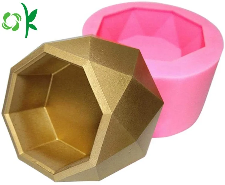 

OKSILICONE Hot Sale 3D Silicone Flower Pot Mold Reusable Eco-frindly Cement Concrete Fleshy Flower Planter Pot Vase Silicon Mold, Pink/customized