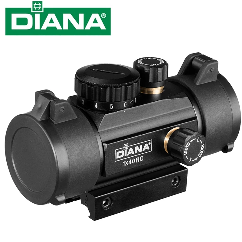 

DIANA 1x40 Green Red Dot Sight Scope Tactical Optics Riflescope Fit 11/20mm rail Rifle Scopes for Hunting