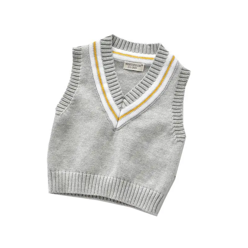 

V-neck Boys Knit Vest Top Pullover Bottoming Shirt Korean Children's Student Sweater