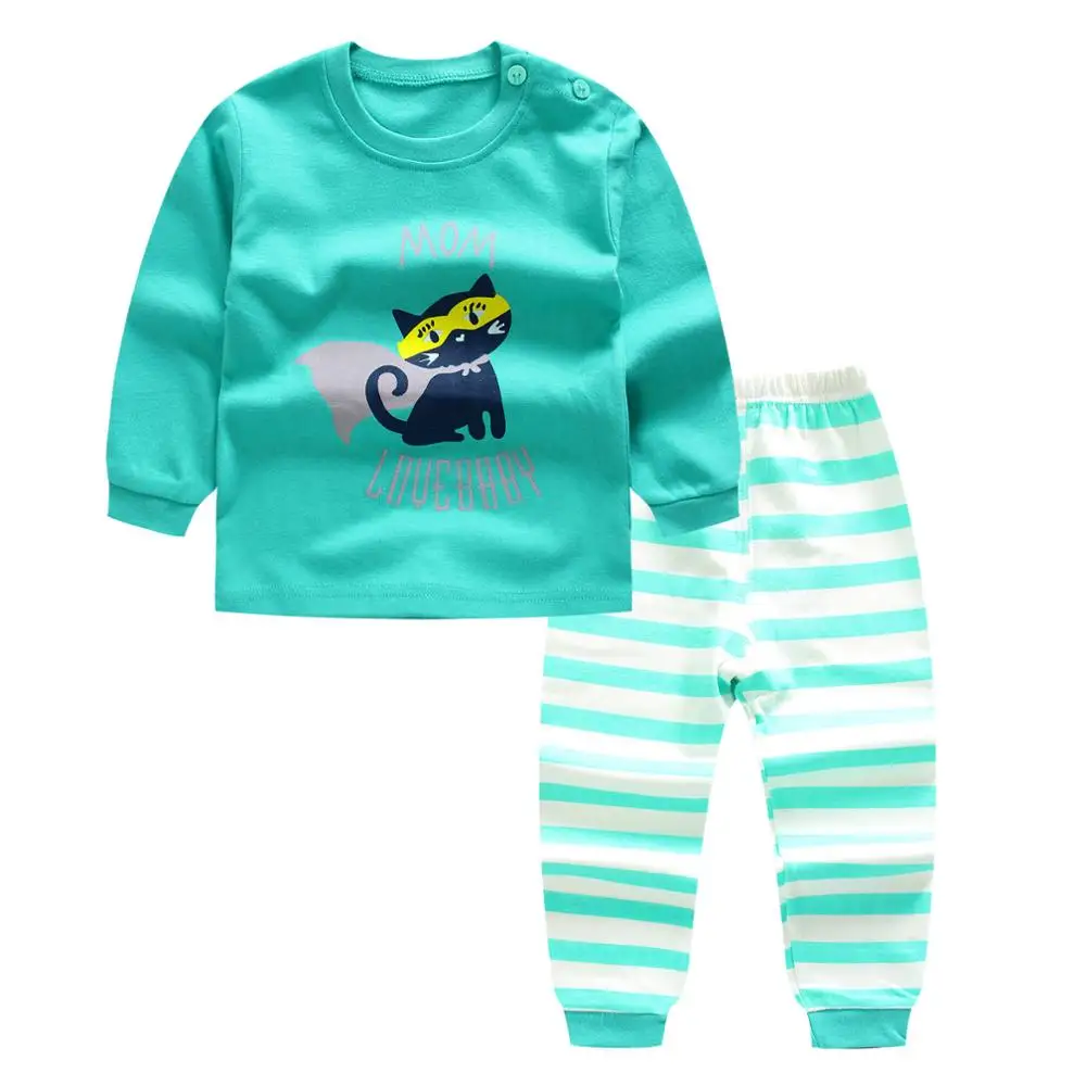 

Cartoon Print Kids Thermal Underwear Set Soft Cotton Warm Clothes