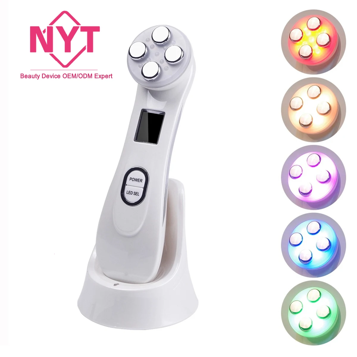 

2020 China Supplier Led Light Remove Acne Ems Led Body Eyes 3 In 1 Portable Therma Lift Face Lift Rf Machine Skin Tightening, Pink / white