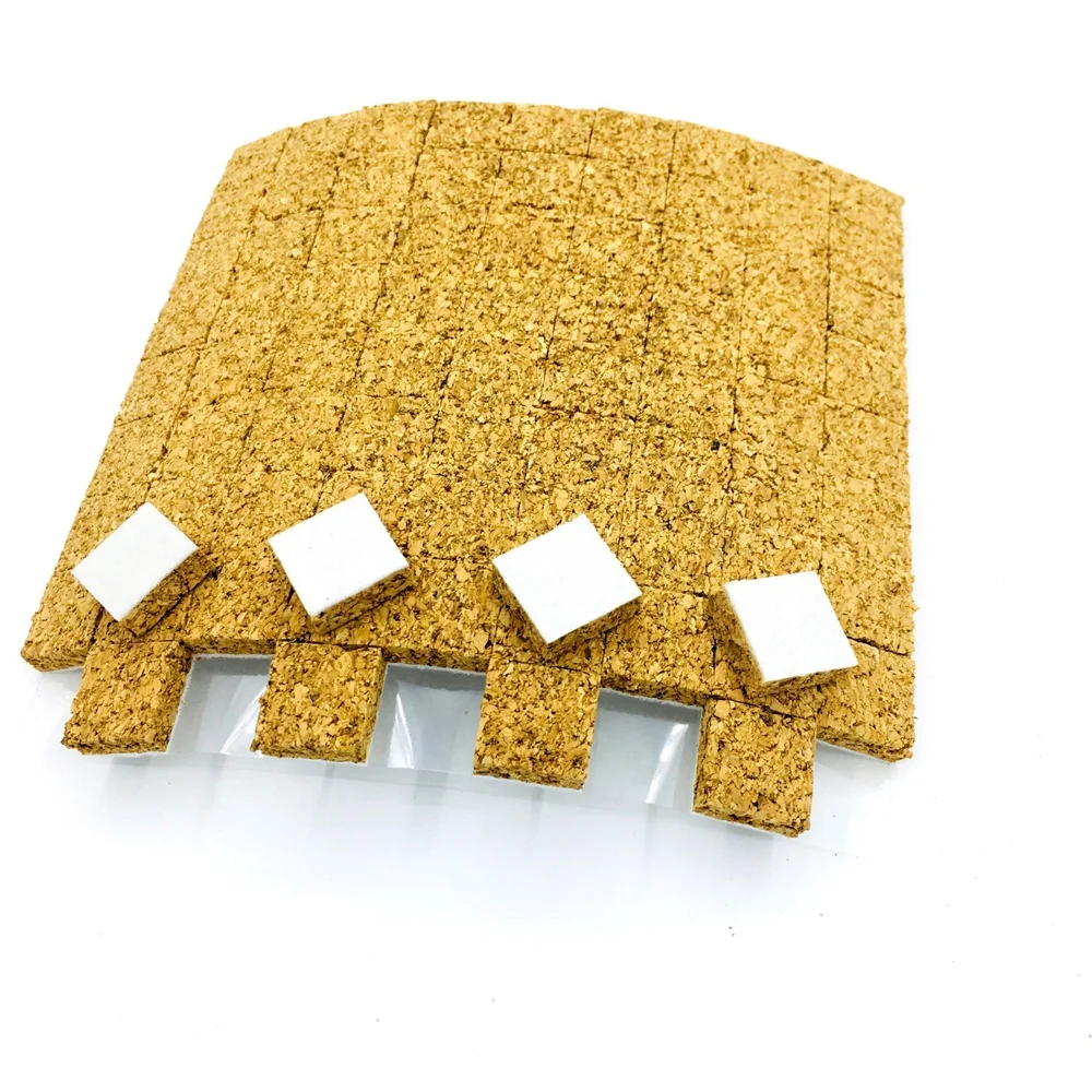 

Factory Supplier Custom 18*18*5+1MM Adhesive Cork Pads with Foam Glass Spacers Protecting Separator Cork Pads