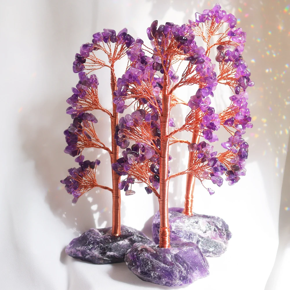 

amethyst tree agate healing precious gemstone money tree home decor wholesale energy decor