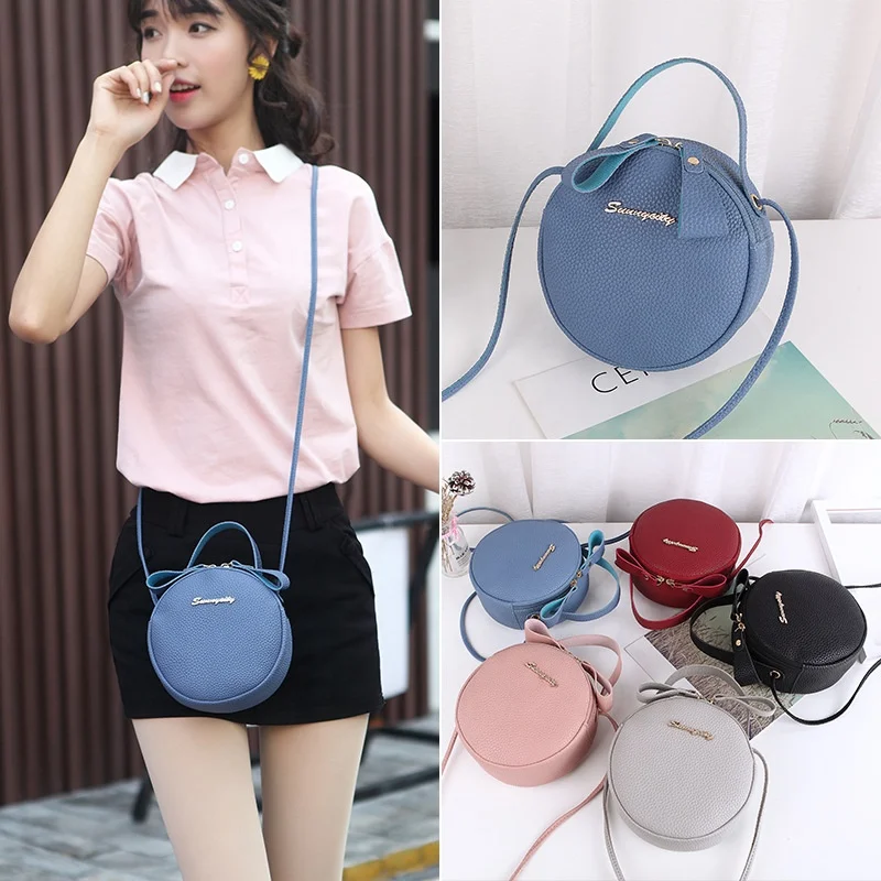 

Top Handle Women's Handbag PU Leather Small crossbody bags for women leather shoulder round handbags, Customizable