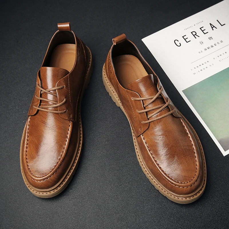 

2021 New Styles Men's Black \ Brown Classic Leather Casual Dress Shoes