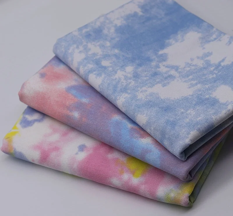 

100% Cotton Textile 50x150cm Color Tie Dye Washed Denim Fabric for Dress Skirt