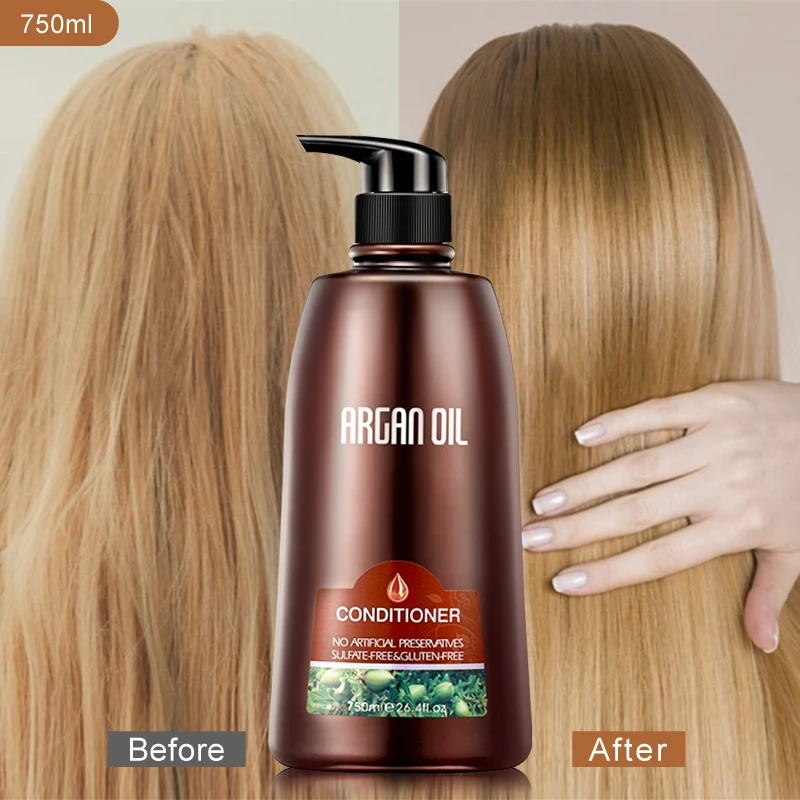 

Argan Oil Organic Repair Damaged Hair Treatment Hydrate Moisturizing Silky Moisture Nourishing Keratin Hair Conditioner 350ml/75