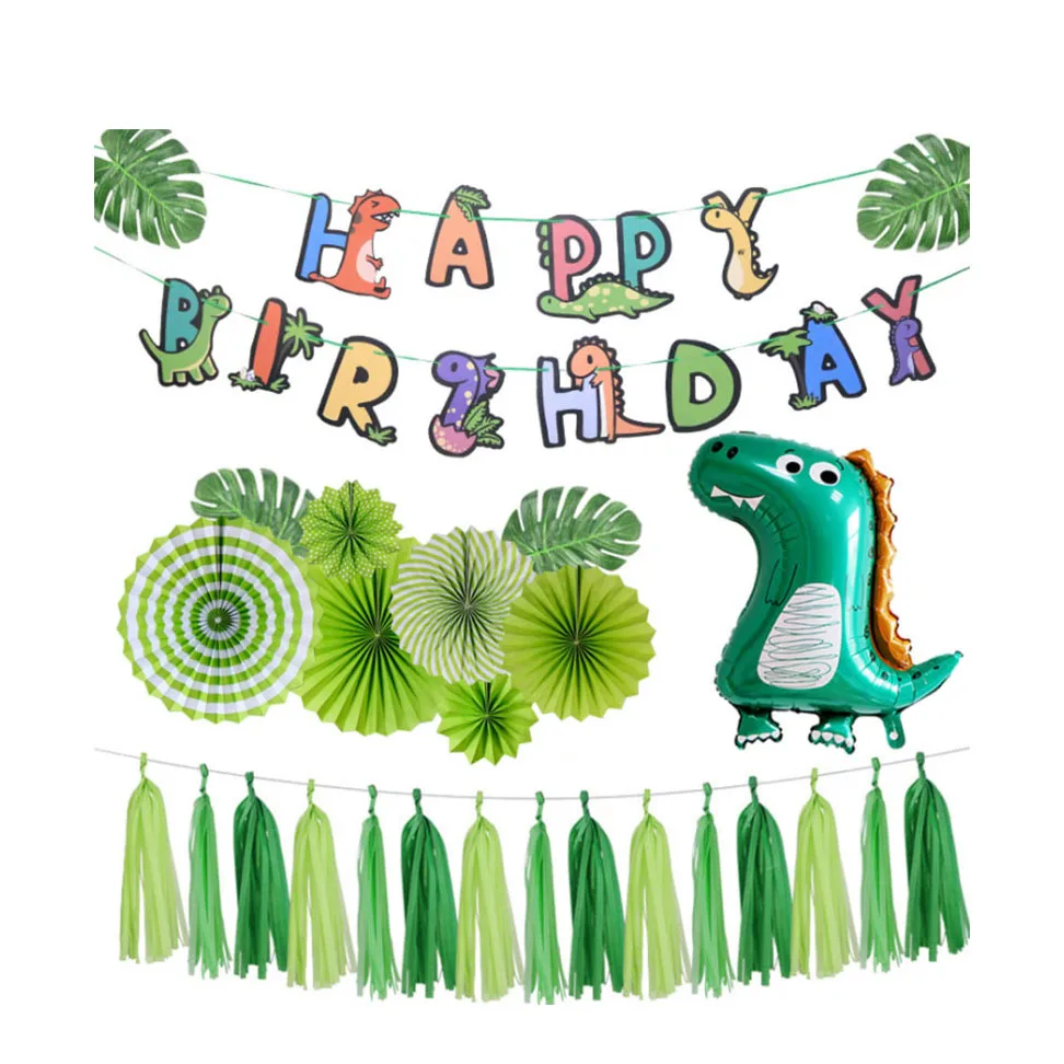 

Cute green dinosaur party balloons decorations kids birthday party dinosaur balloons decoration set