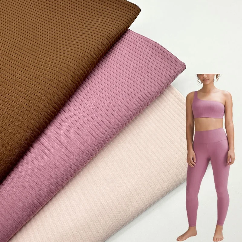 

Stock Lots Lulu Textiles Nylon Spandex 4 Way Stretch Stripe Textured Knitted Sportswear And Spandex Leggings Fabric