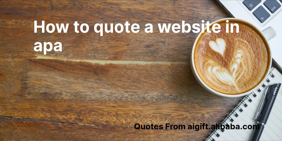 how to quote a website in apa