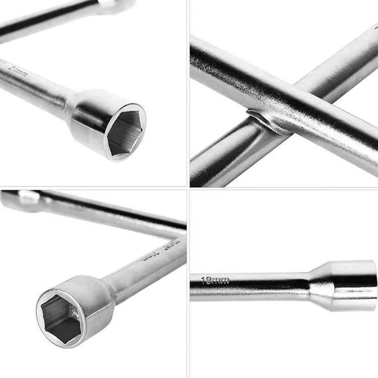 Universal Cross Wrench 4way Lug Tire Spanner Car Cross Wheel Wrench