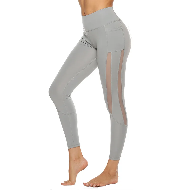 

new arrival New sports side mesh pocket work out yoga pants for fitness and leisure running women gym wear customize YWKL-9250, Shown