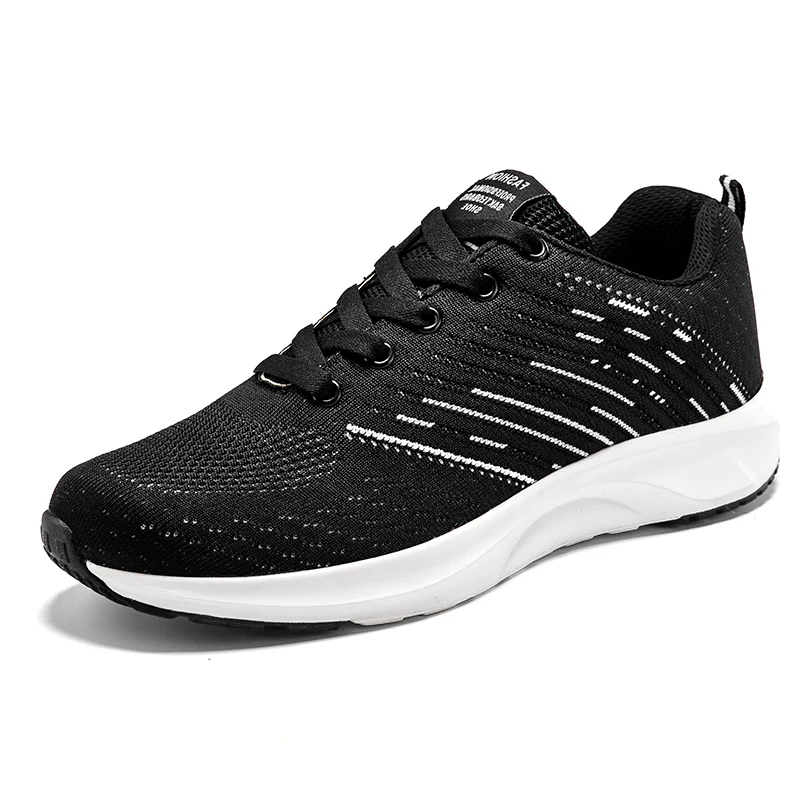 

Fashion Knitted Men casual Sports Sneakers Running walking style Shoes, Black+white/grey+orange/green
