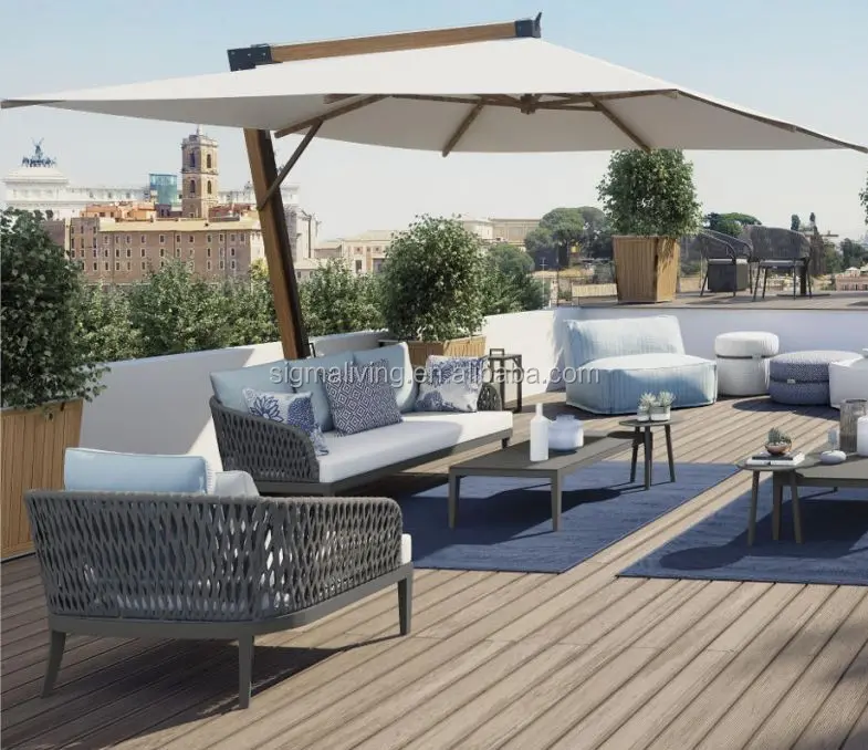 Hot sale comfortable outdoor furniture hand woven garden furniture rope sofa