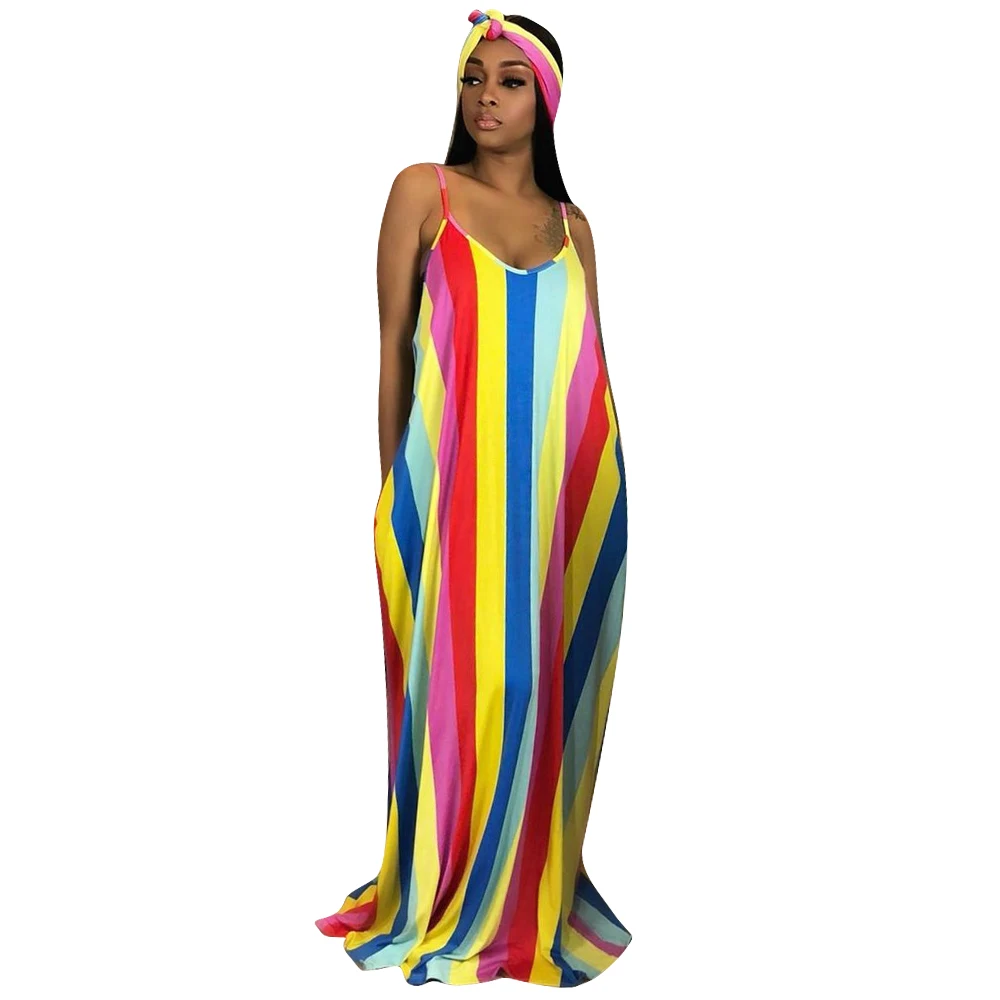 

Quanzhou apparel clothing Casual Tie Dye Contrast Strap Long Dress