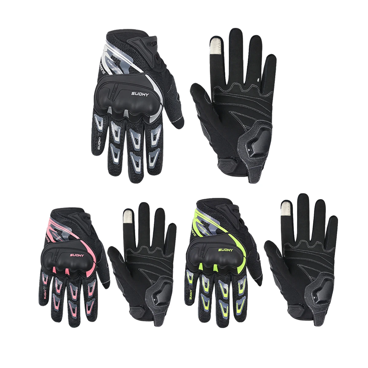 

SUOMY Summer Breathable Motorcycle Gloves Touch Screen Guantes Motorbike Protective Gloves Cycling Racing Full Finger Gloves