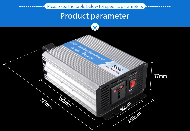 ce rohs 500w pure sine wave solar power inverter dc to ac solar