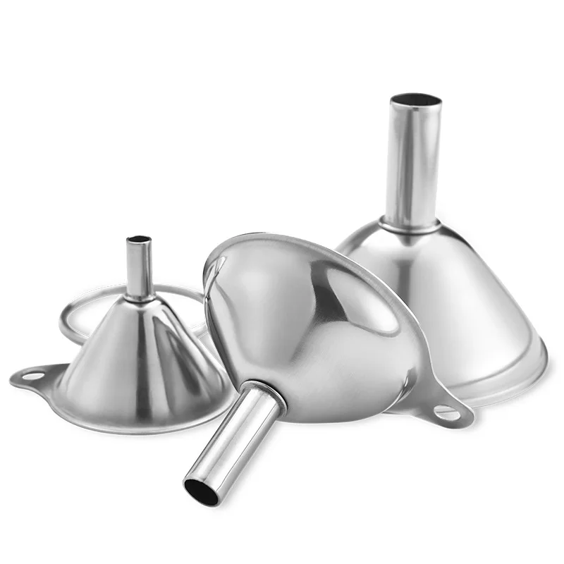 

Multifunctional Stainless Steel 304 Oil Water Spices Wine Flask Mini Funnel For Home Kitchen