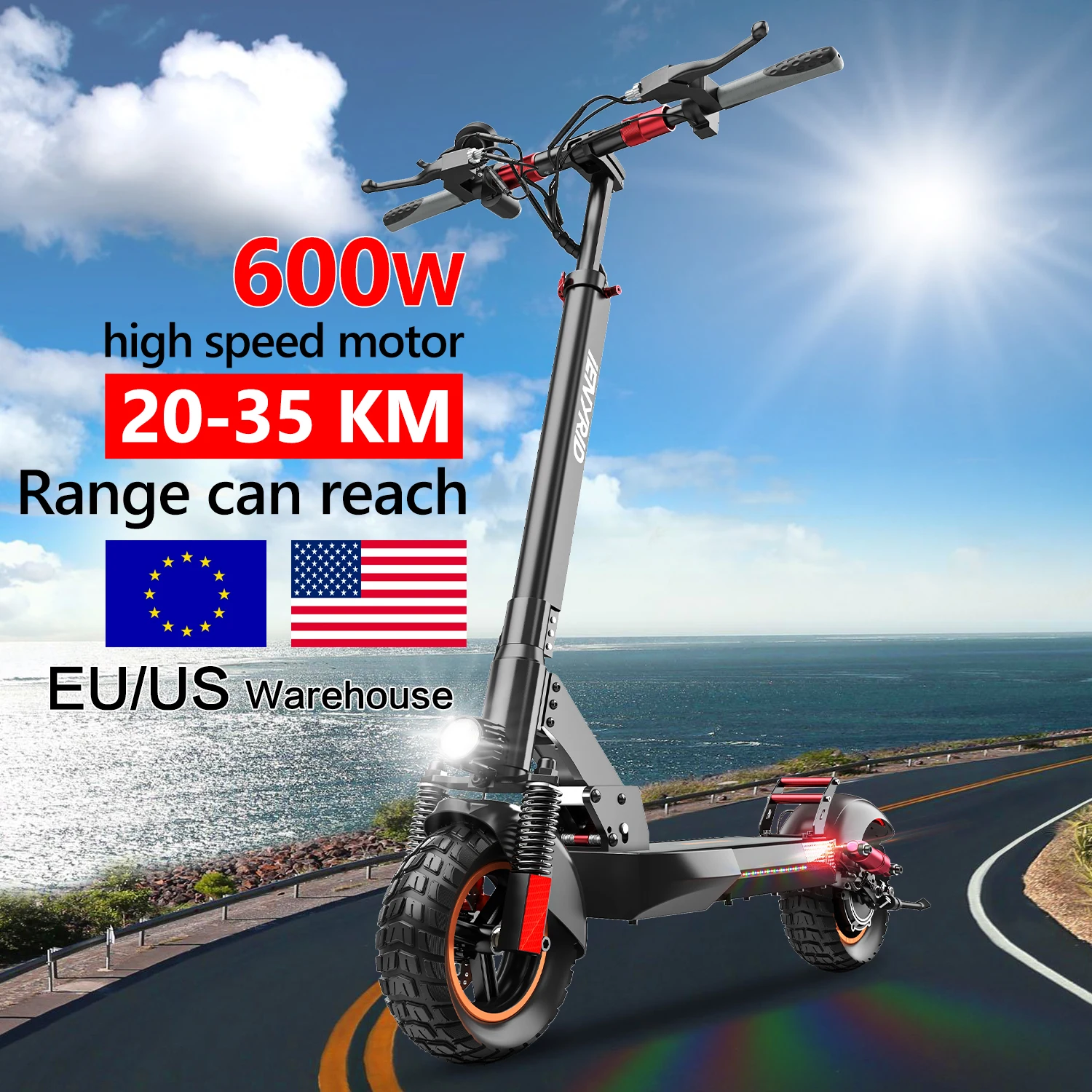 

Overseas Warehouses Drop Shipping iENYRID M4 PRO 48V 600W electric scooter long range 45KM/H speed fast electric scooter adult