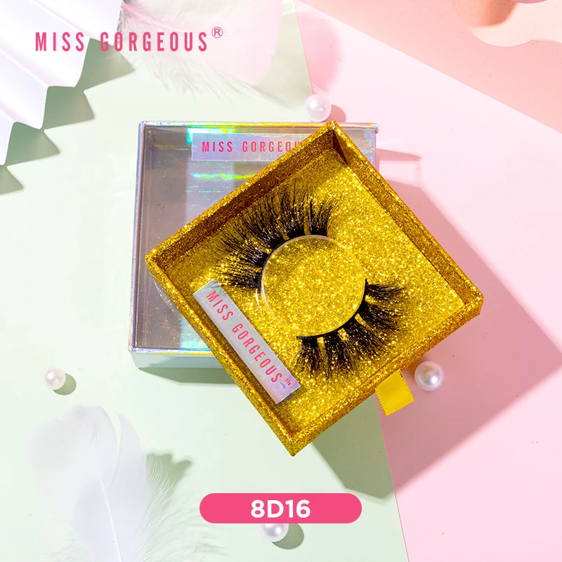 

Miss Gorgeous Eyelash Wholesale Real 3D Mink Eyelashes 18Mm 25Mm Cruelty Free Mink Eyelashes Lashes With Glitter Cases, Black