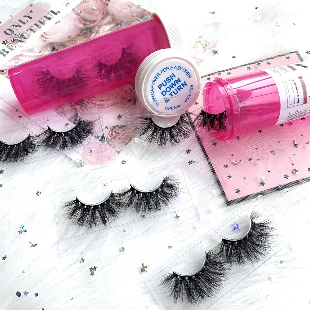 

3d real mink lashes fluffy 25mm mink eyelashes wholesale with eyelash vendor customized boxes, Natural black 25mm mink eyelash
