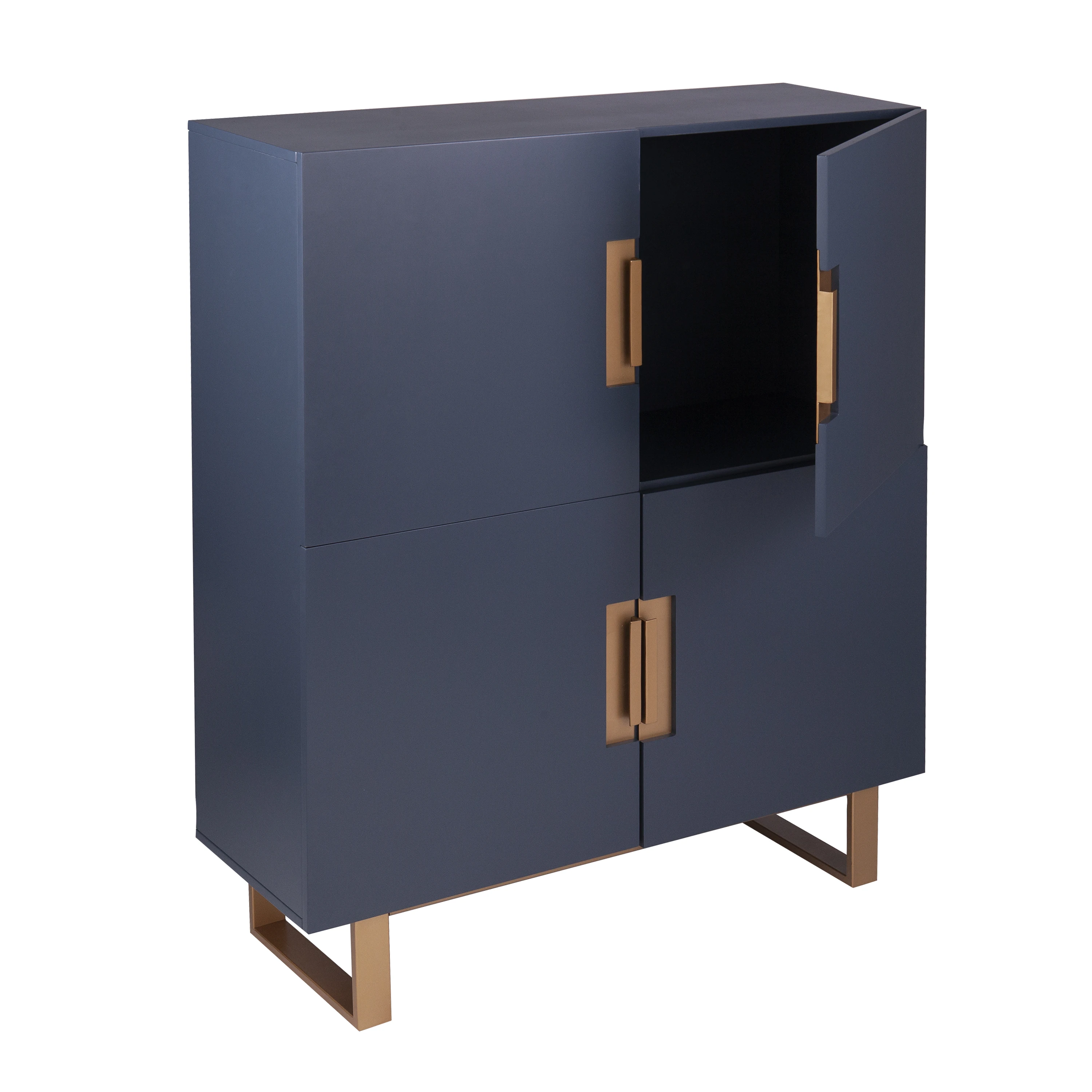 
New Design Wood Cabinet Storage With Gold Handle 