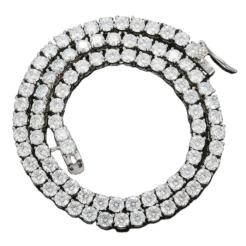 

3mm Chains Necklace 925 Sterling Silver Moissanite Tennis Chain, Gold\silver