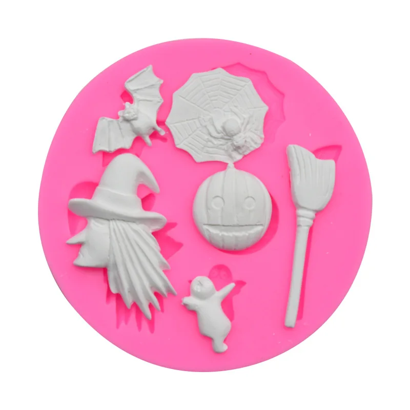 

DIY Baking Tools Halloween Pumpkin Wizard Bat Spider Fondant Cake Silicone Mold for Baking Pastry Molds for Chcolate Accessories