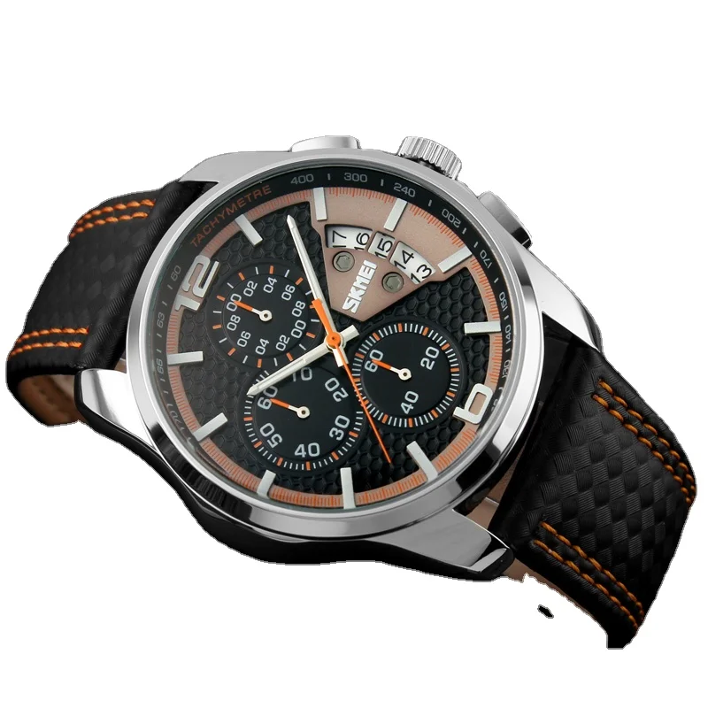 

Skmei Sport Watches Men Fashion Quartz Wristwatches Waterproof Leather Band Stopwatch Luxury Relogio Masculino
