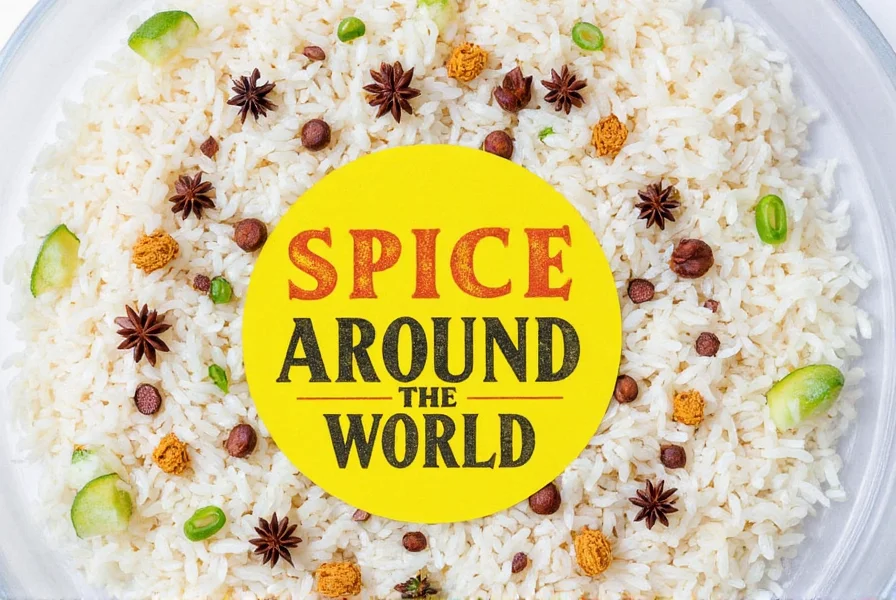 Global rice dishes on a table