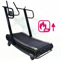 

A curved treadmill non-motorized self-powered manual new fitness treadmill for gym commercial use air runner woodway