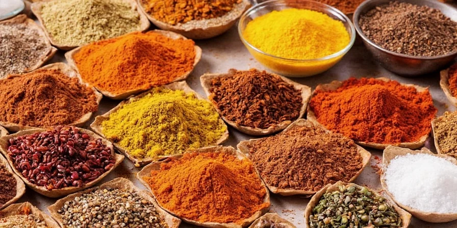 Smiling person standing next to a beautifully organized spice rack