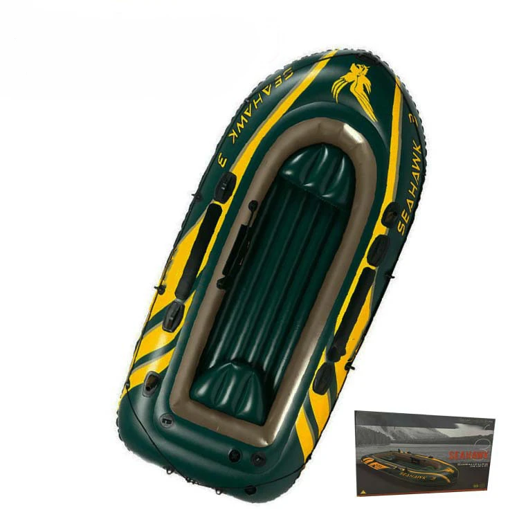 

wholesale High quality thickened 3 person inflatable fishing boat canoe kayak  thickened inflatable fishing boat, Blue