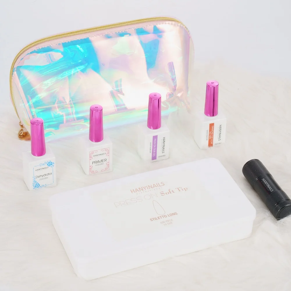 

wholesale hot selling Oval color manicure faux ongles gelly box packaging gel nails press on