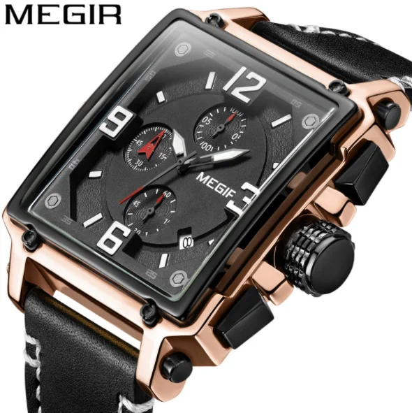

MEGIR 2061 Watch Casual Stainless Steel Waterproof Watches Men Wrist Luxury Quartz Military Wristwatches Relogio Masculino
