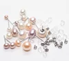 Color Free Choice White Purple Pink Fresh Water Pearl Stud, Tiny Freshwater Pearl Stud Earrings Women