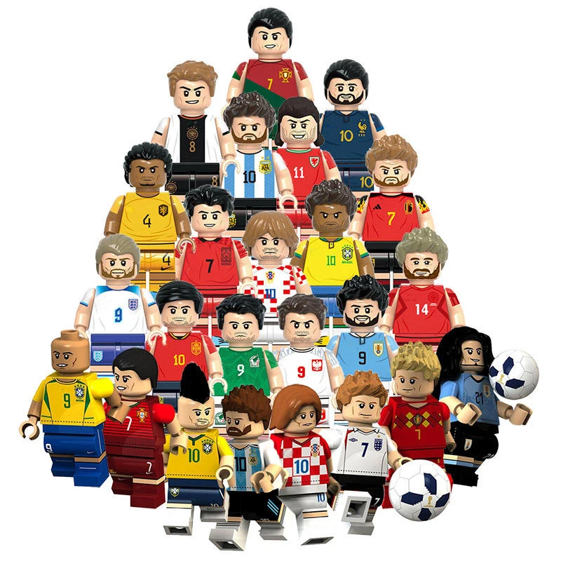 

Sport Player Professional Football Eriksen Ronaldo Messi ABS plastic Building Block Figure Toys Juguetes G0103 G0104 XT1003