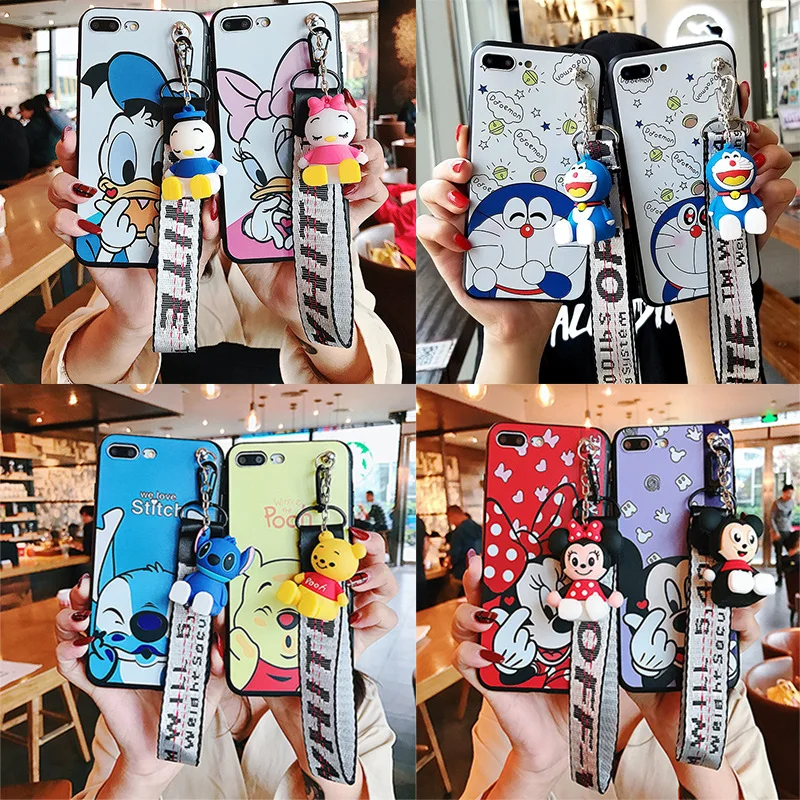 

For iPhone 11 Pro Max 11 Pro 11 Xs X 7 8 Lovely Doll Stitch Mickey Minnie Daisy Stand Case, Cute