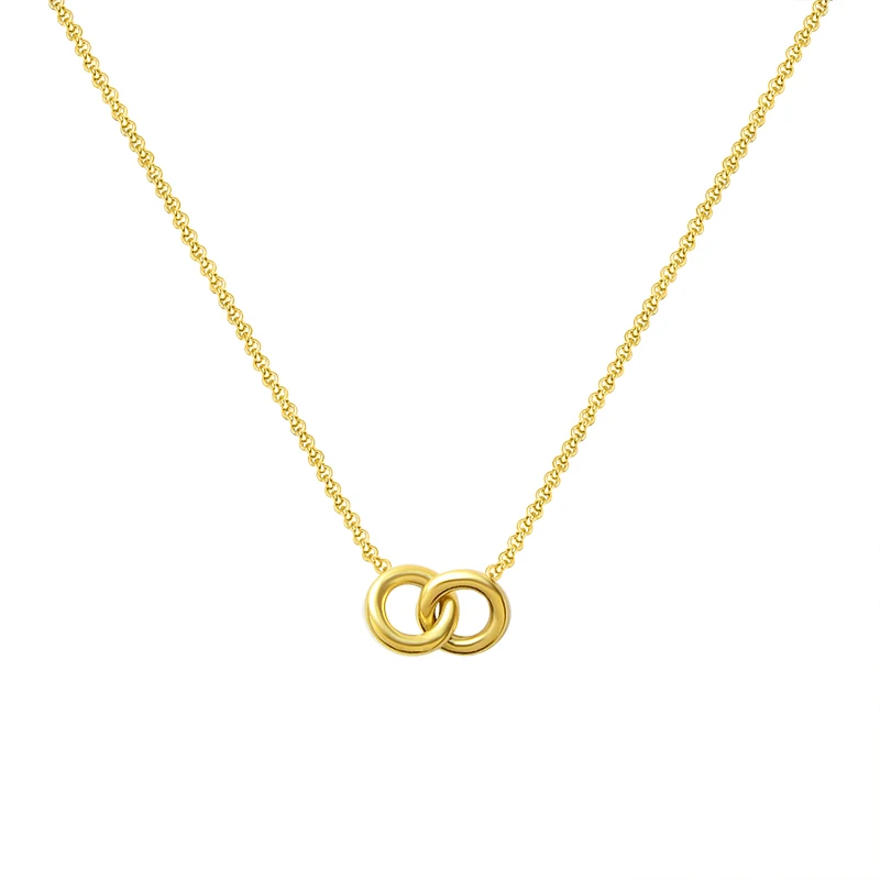 

Minority design simple temperament light luxury double circle pendant necklace female titanium steel